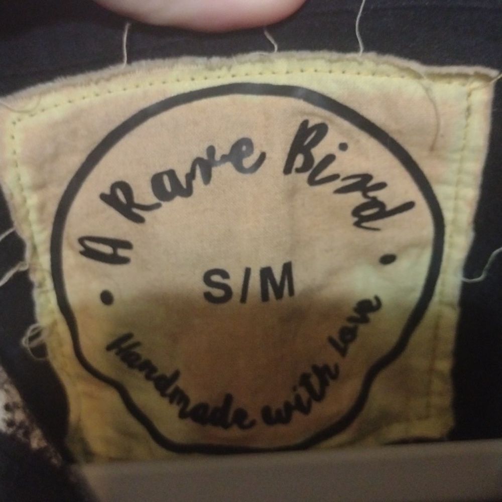 A rare bird handmade clothing flannel with roses embroidery  size small medium - Picture 3 of 12